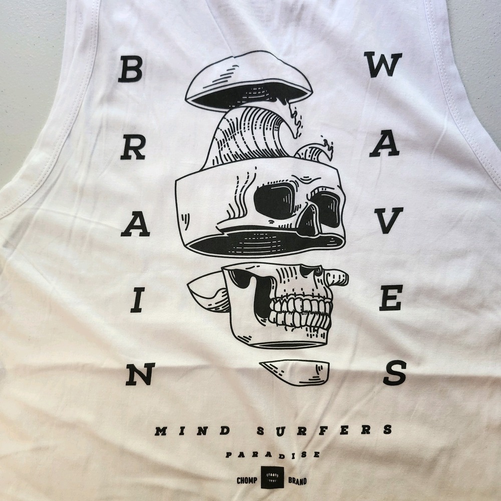 CHOMP Brand Gym Tank Top Brain Waves Mind Surfers Paradisd Size Small